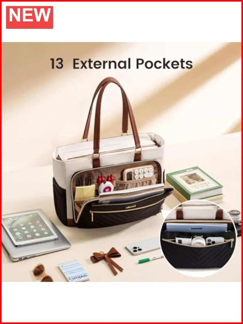 LOVEVOOK Laptop Tote Bag Fits 15.6 Inch Padded Computer Work Travel Handbag
